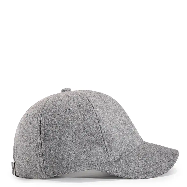 Men's Grey Wool Bimbed Cap Winter Warm