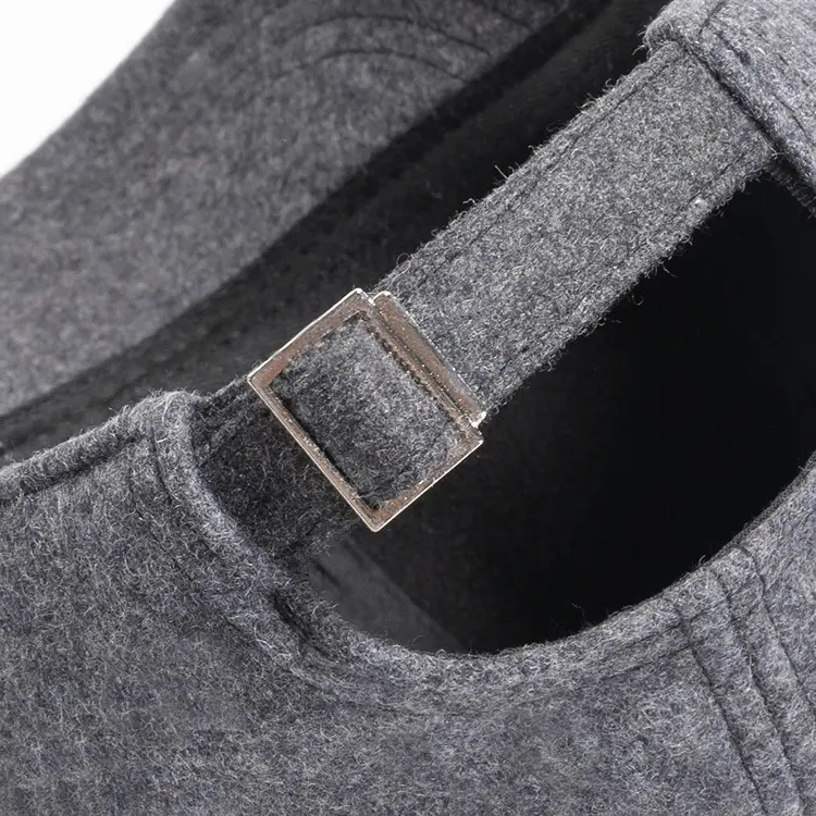 Men's Grey Wool Bimbed Cap Winter Warm