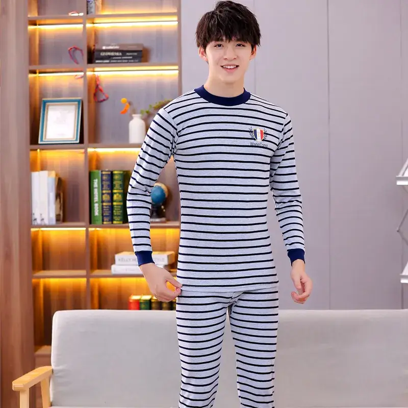Autumn Striped Pajama Set for Boys & Girls
