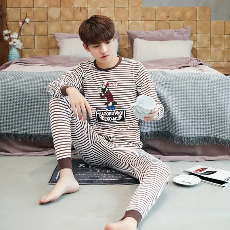Autumn Striped Pajama Set for Boys & Girls