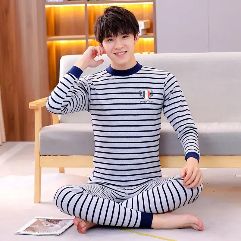 Autumn Striped Pajama Set for Boys & Girls