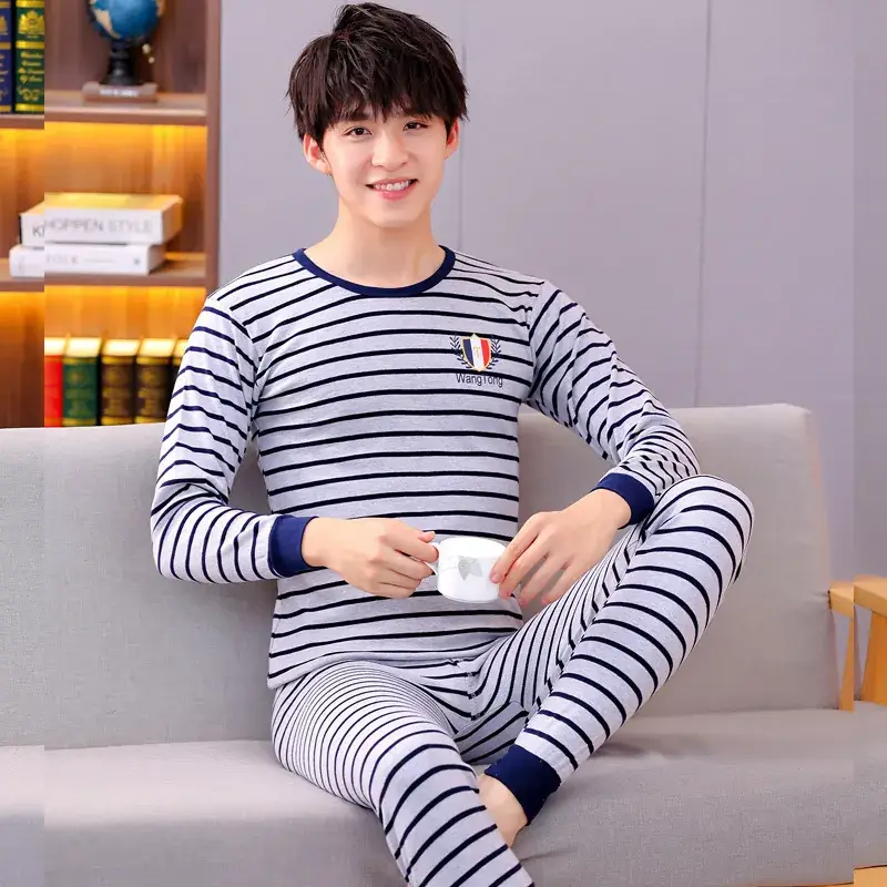 Autumn Striped Pajama Set for Boys & Girls