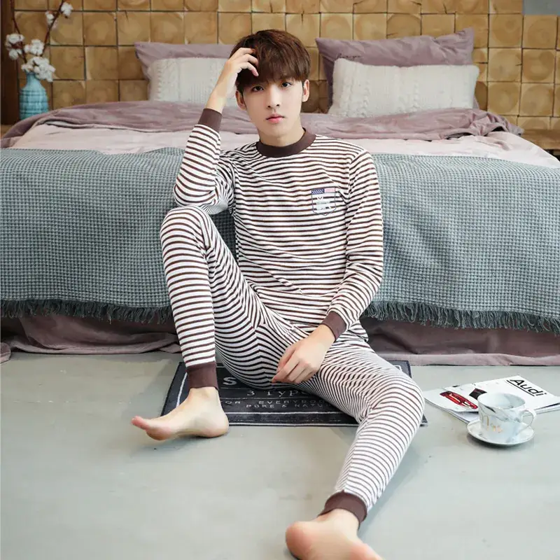 Autumn Striped Pajama Set for Boys & Girls