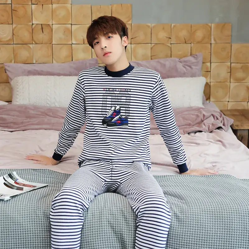 Autumn Striped Pajama Set for Boys & Girls