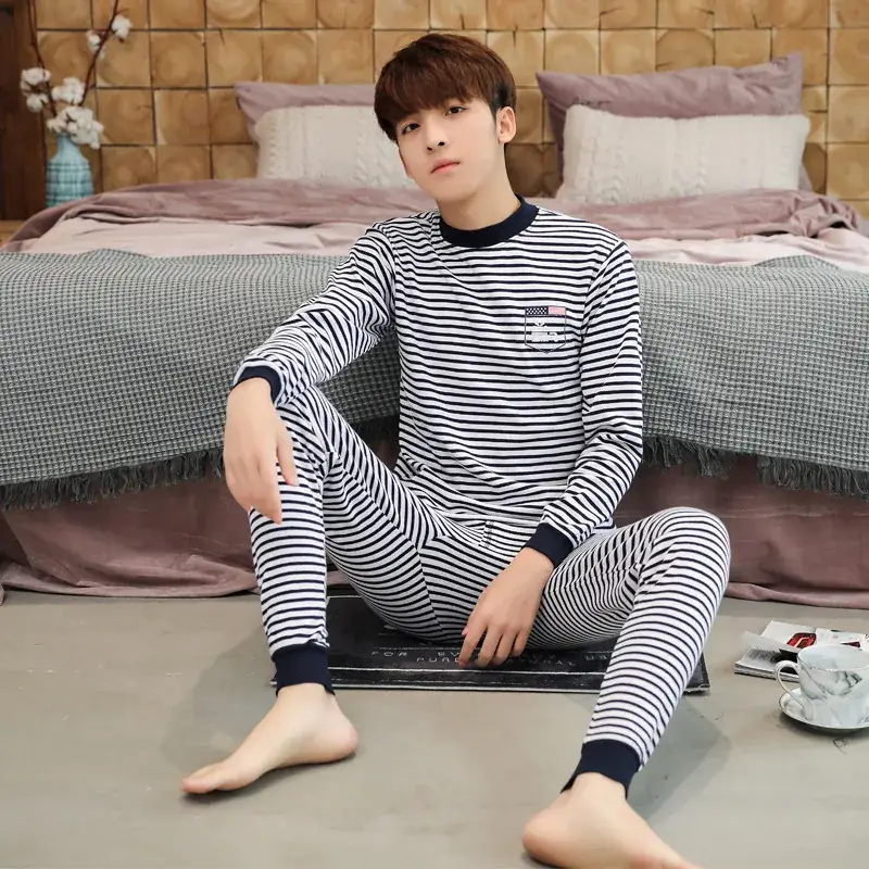 Autumn Striped Pajama Set for Boys & Girls