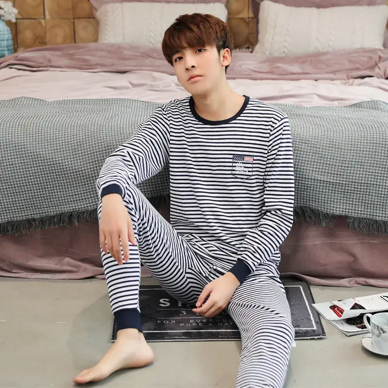 Autumn Striped Pajama Set for Boys & Girls