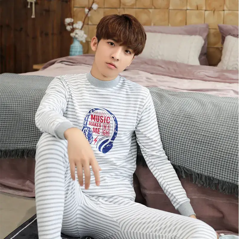 Autumn Striped Pajama Set for Boys & Girls