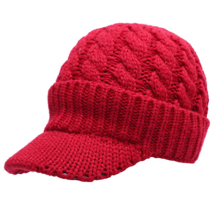 Men Winter Twist Knit Wool Cap Grey Windproof - Image 10