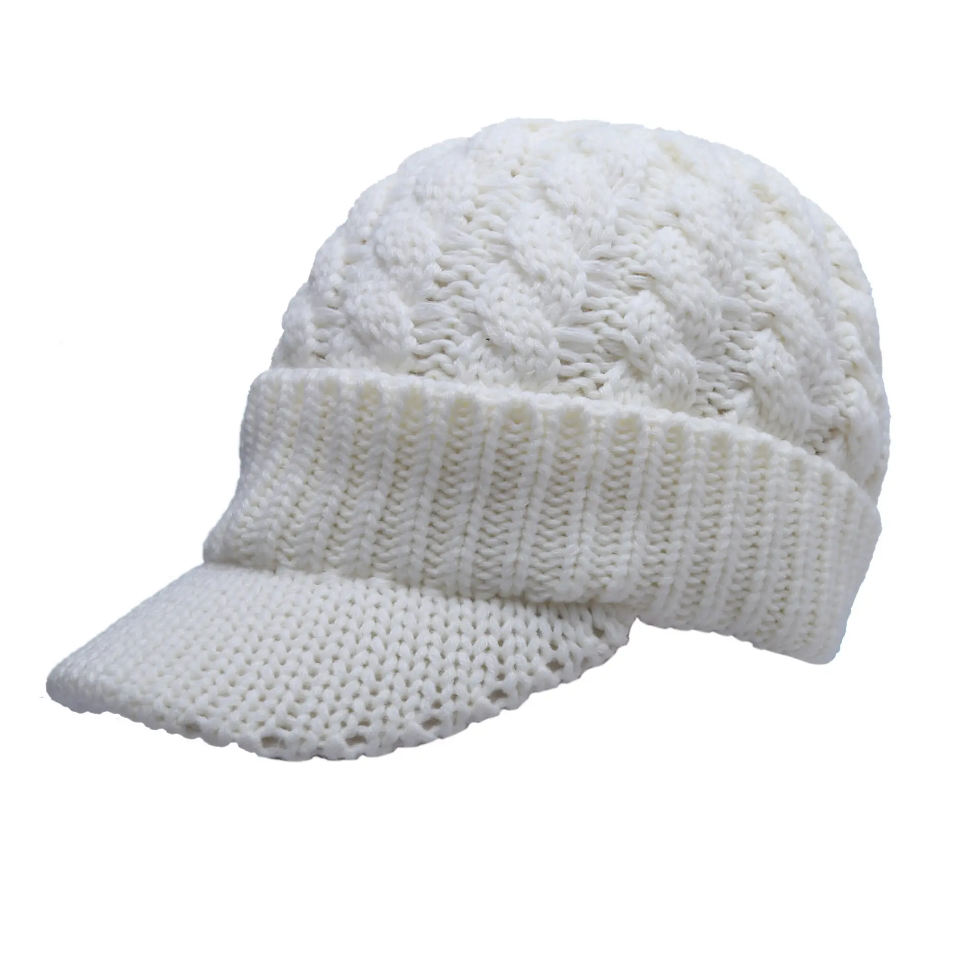 Men Winter Twist Knit Wool Cap Grey Windproof - Image 2