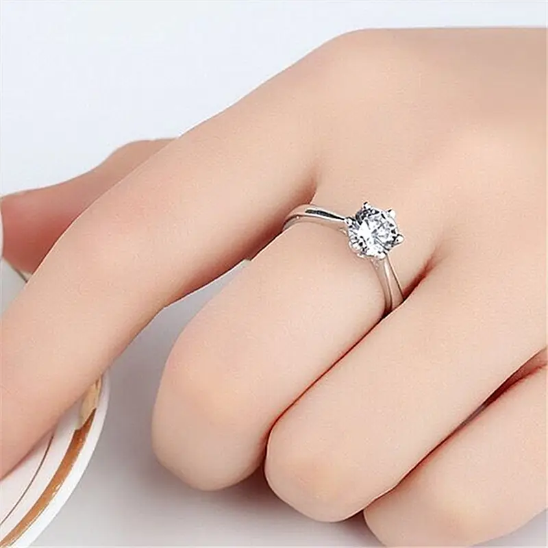 Trendy Zircon Open Wedding Ring for Women