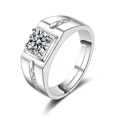 Trendy Zircon Open Wedding Ring for Women