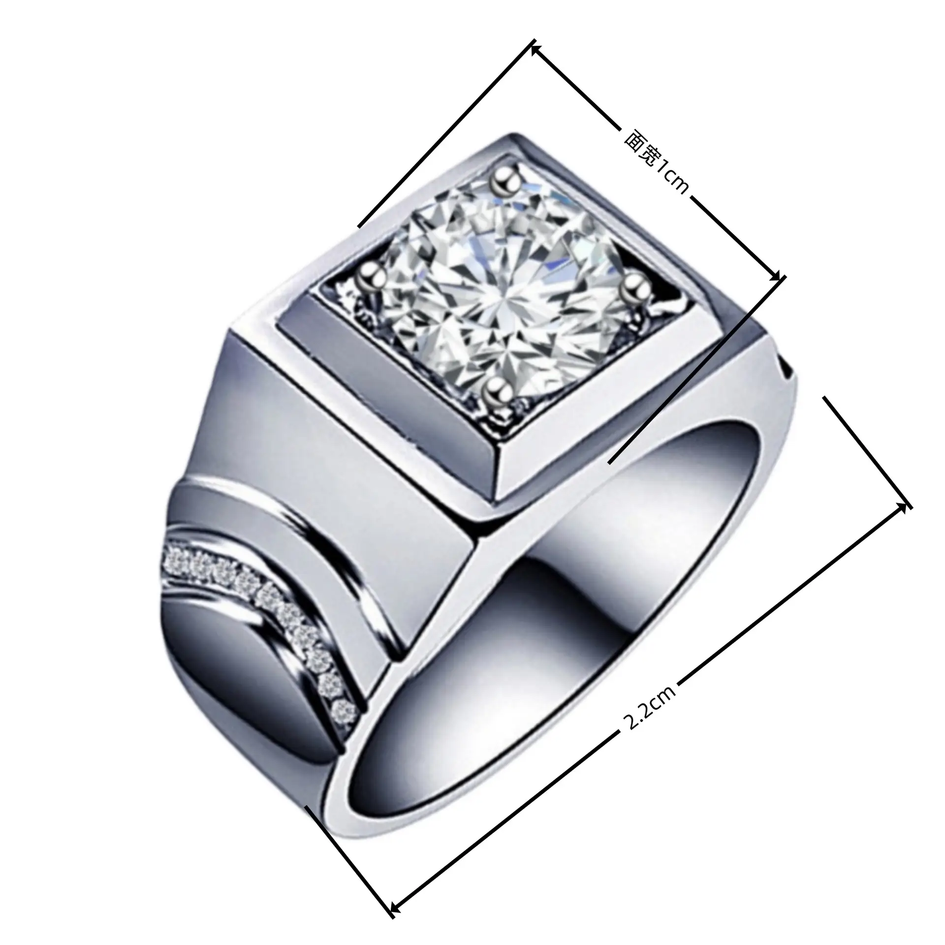 Trendy Zircon Open Wedding Ring for Women