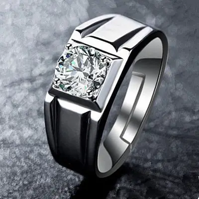 Trendy Zircon Open Wedding Ring for Women