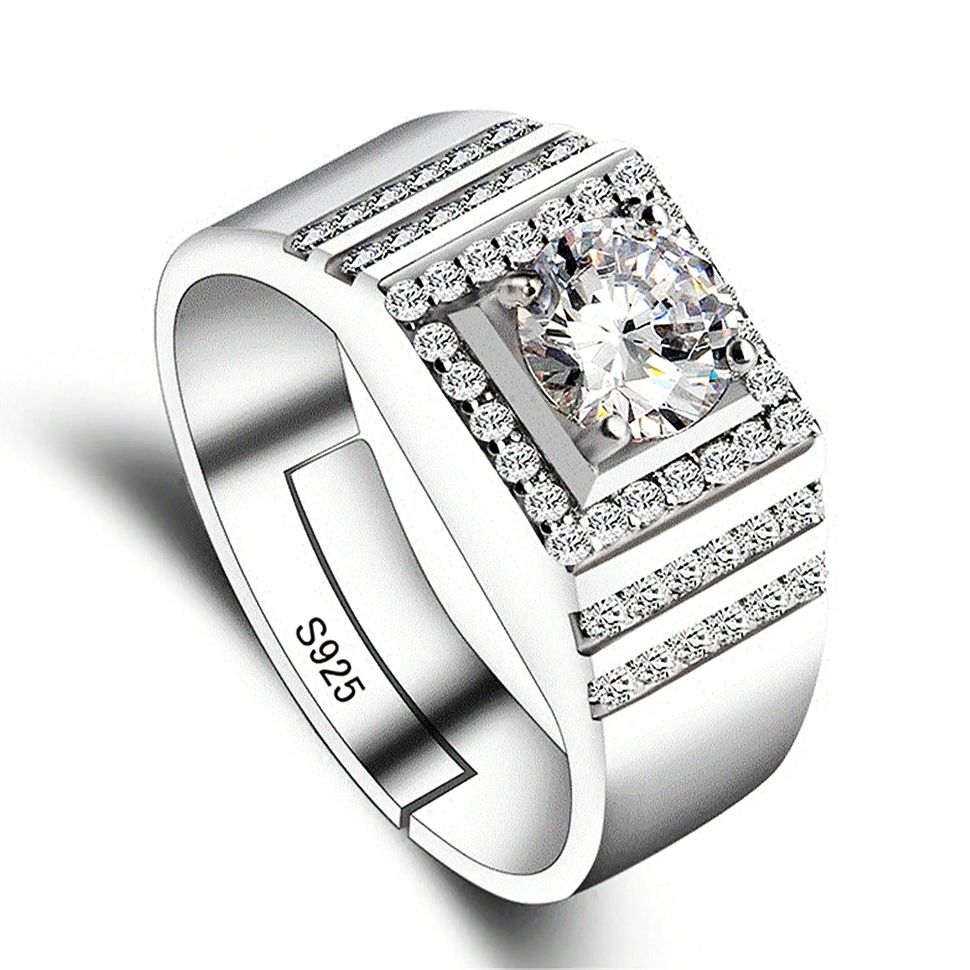Trendy Zircon Open Wedding Ring for Women