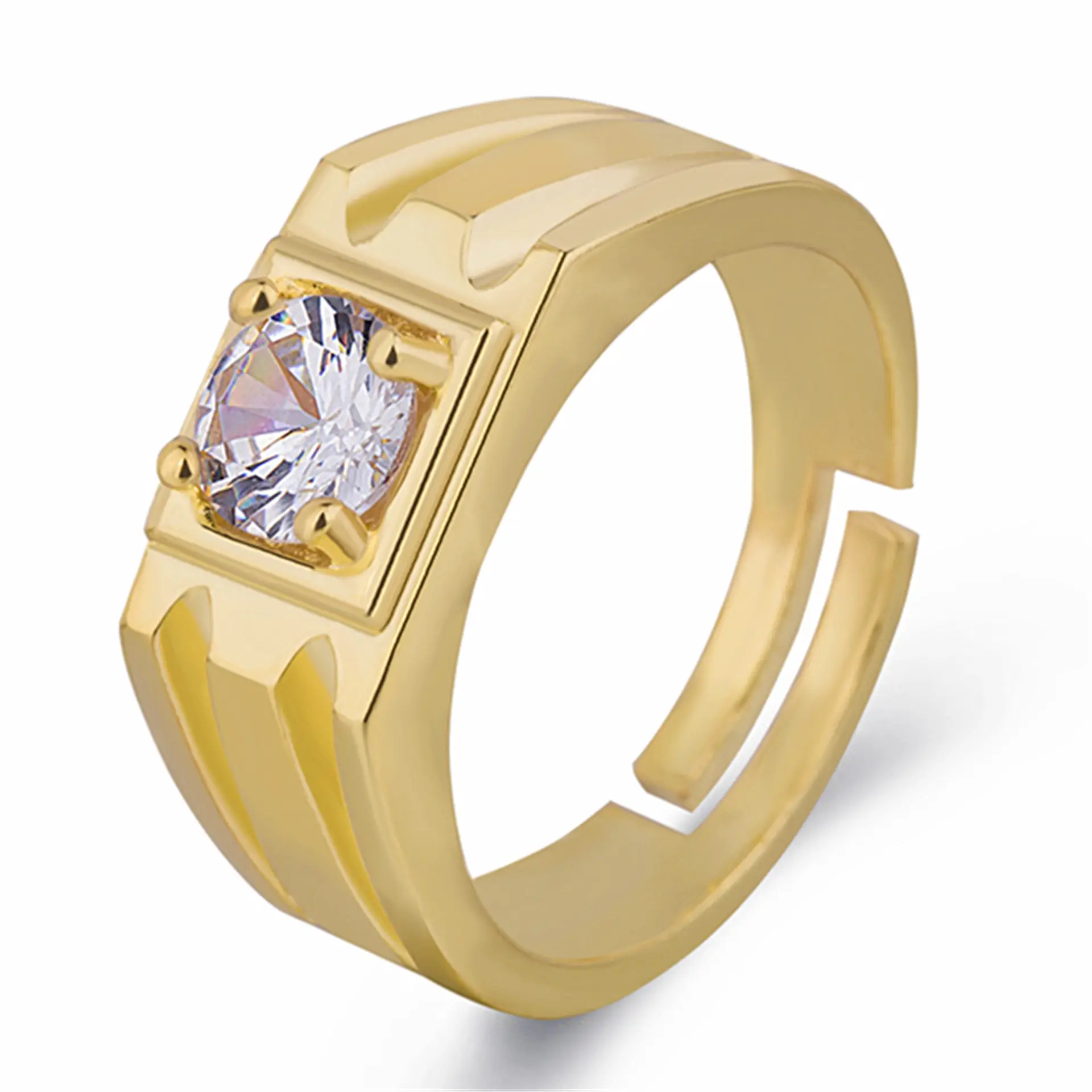Trendy Zircon Open Wedding Ring for Women