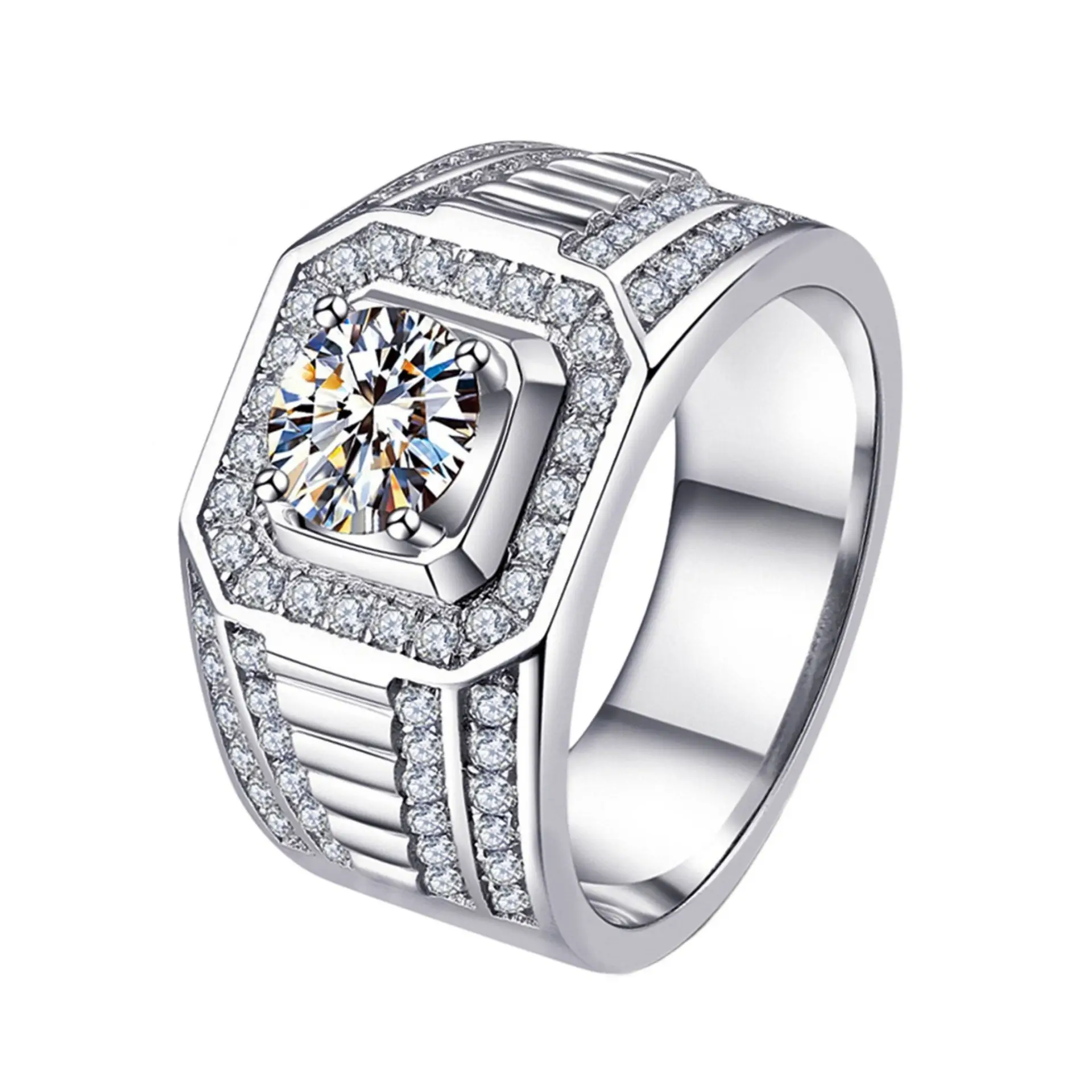 Trendy Zircon Open Wedding Ring for Women
