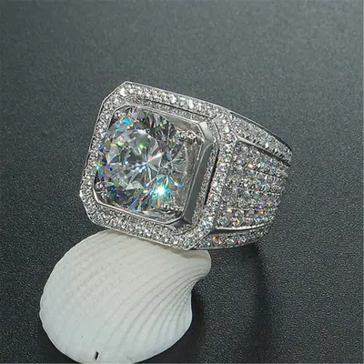 Trendy Zircon Open Wedding Ring for Women
