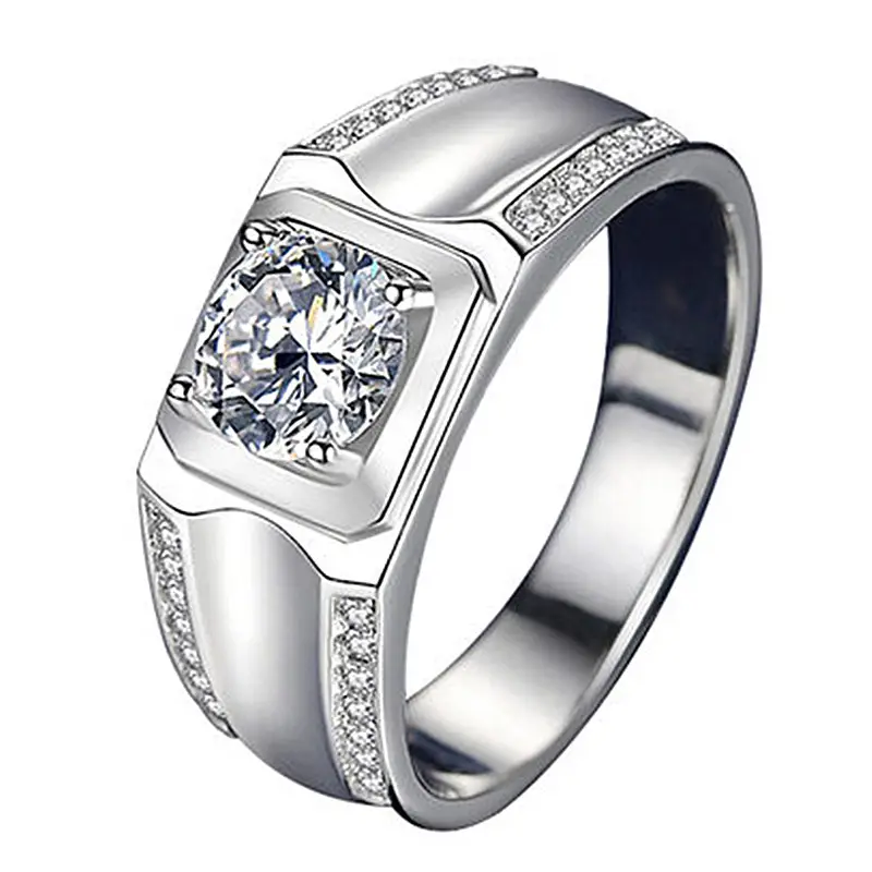 Trendy Zircon Open Wedding Ring for Women
