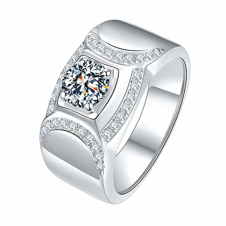 Trendy Zircon Open Wedding Ring for Women