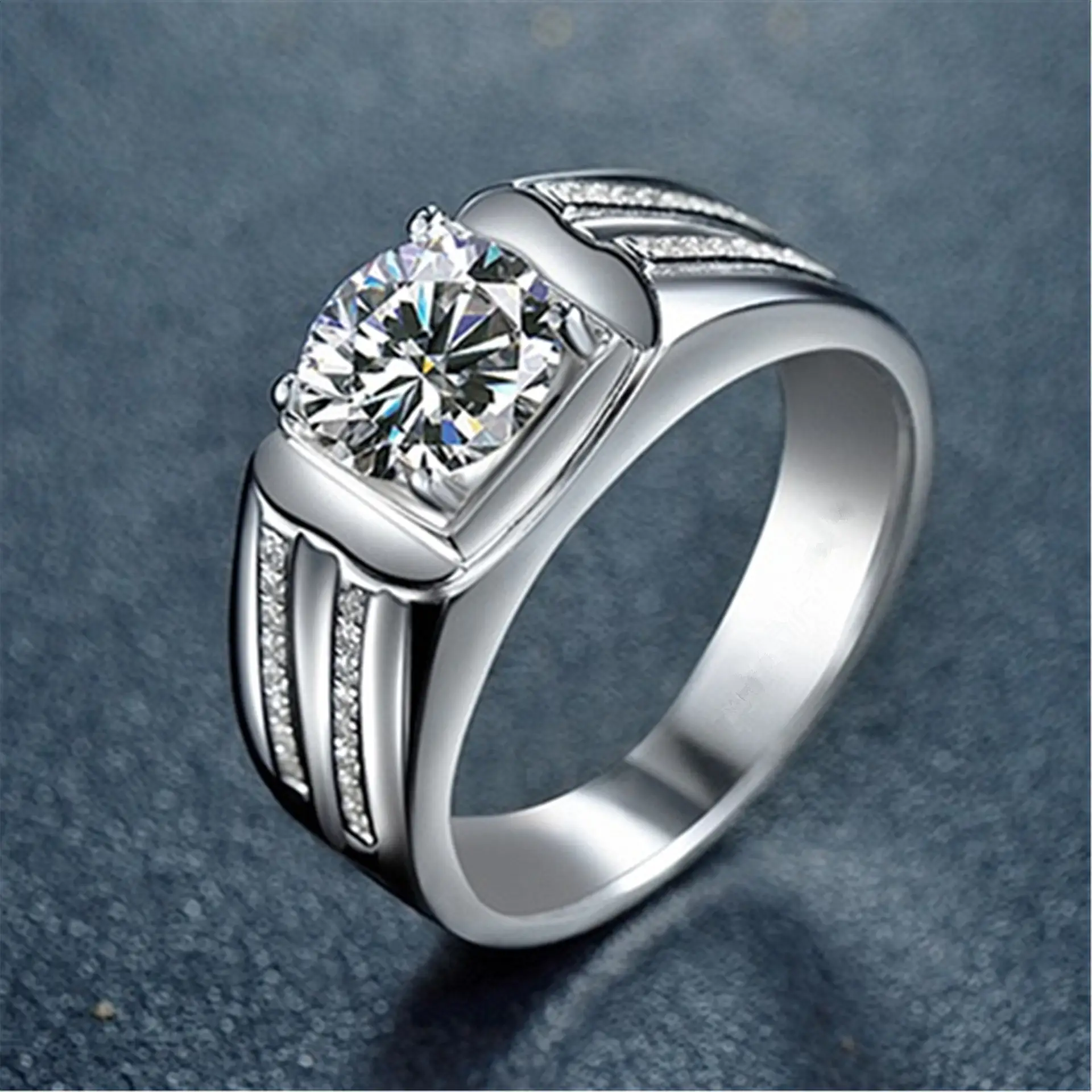 Trendy Zircon Open Wedding Ring for Women