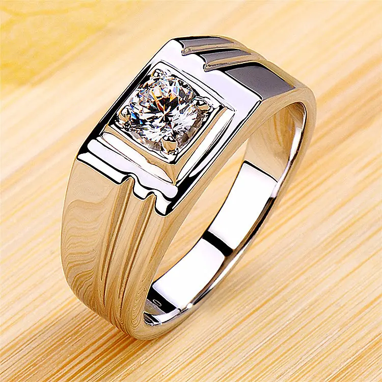 Trendy Zircon Open Wedding Ring for Women