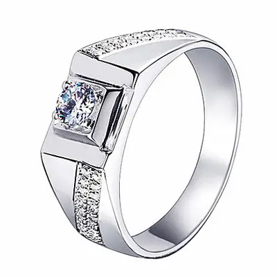 Trendy Zircon Open Wedding Ring for Women