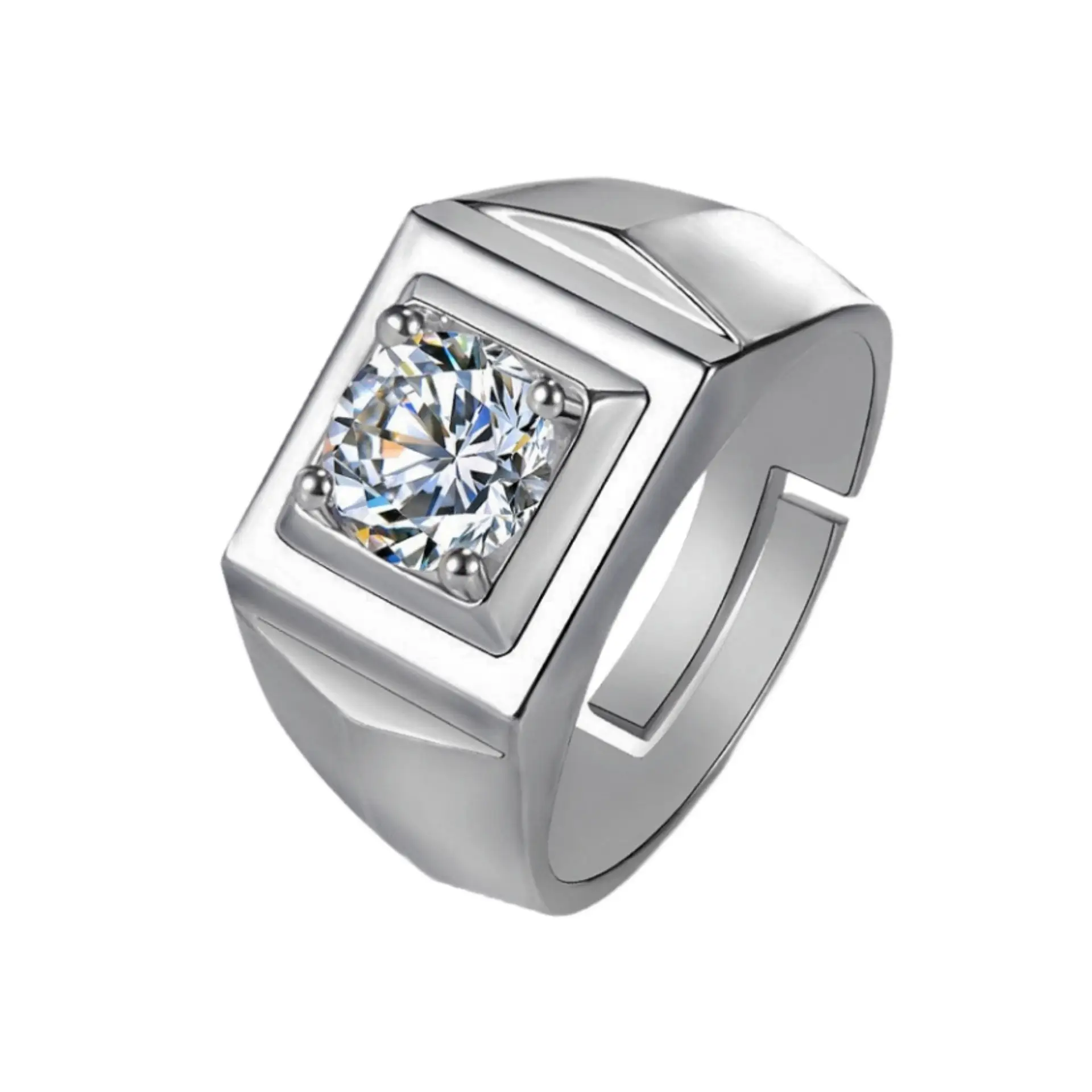 Trendy Zircon Open Wedding Ring for Women