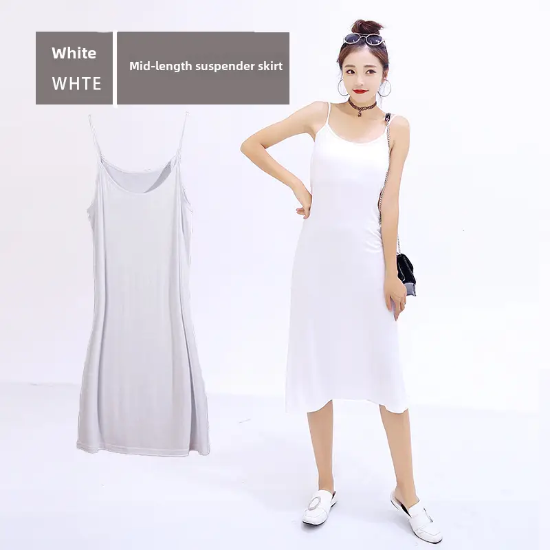 White Extended Suspender Vest Skirt Large - Image 17