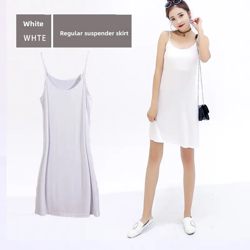 White Extended Suspender Vest Skirt Large - Image 2