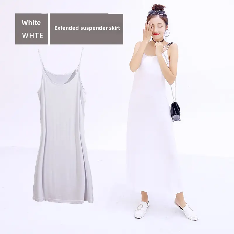 White Extended Suspender Vest Skirt Large - Image 33