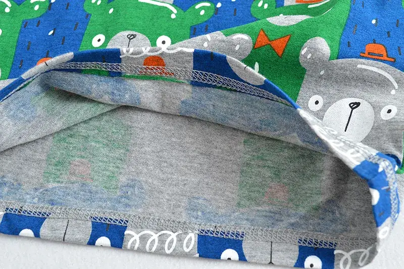 Kids Long Sleeve T-Shirt Bear Print Green Blue - Image 5
