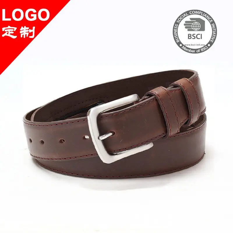Men's Brown PU Leather Waist Zipper Wallet Belt with Pin Buckle - Image 6