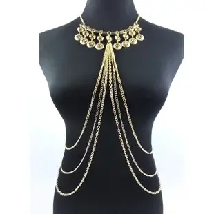 Acrylic Rhinestone Multi-Layer Chest Chain Necklace — feature 3