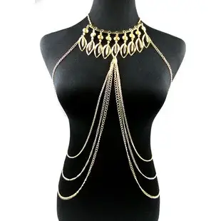Acrylic Rhinestone Multi-Layer Chest Chain Necklace — feature 6