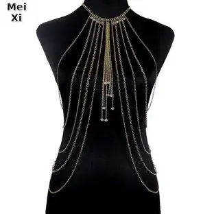 Acrylic Rhinestone Multi-Layer Chest Chain Necklace — feature 8