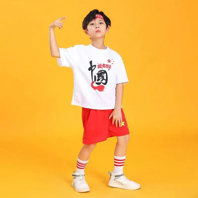 New Kids Cheerleading Dress Red White Kids Jazz Dance