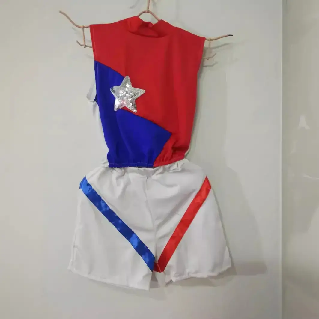 Baby Cheerleading Outfit White Red Kids Set