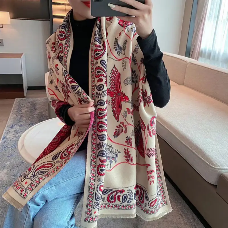 Winter Warm Neck Shawl for Women Cashmere Blend - Image 2