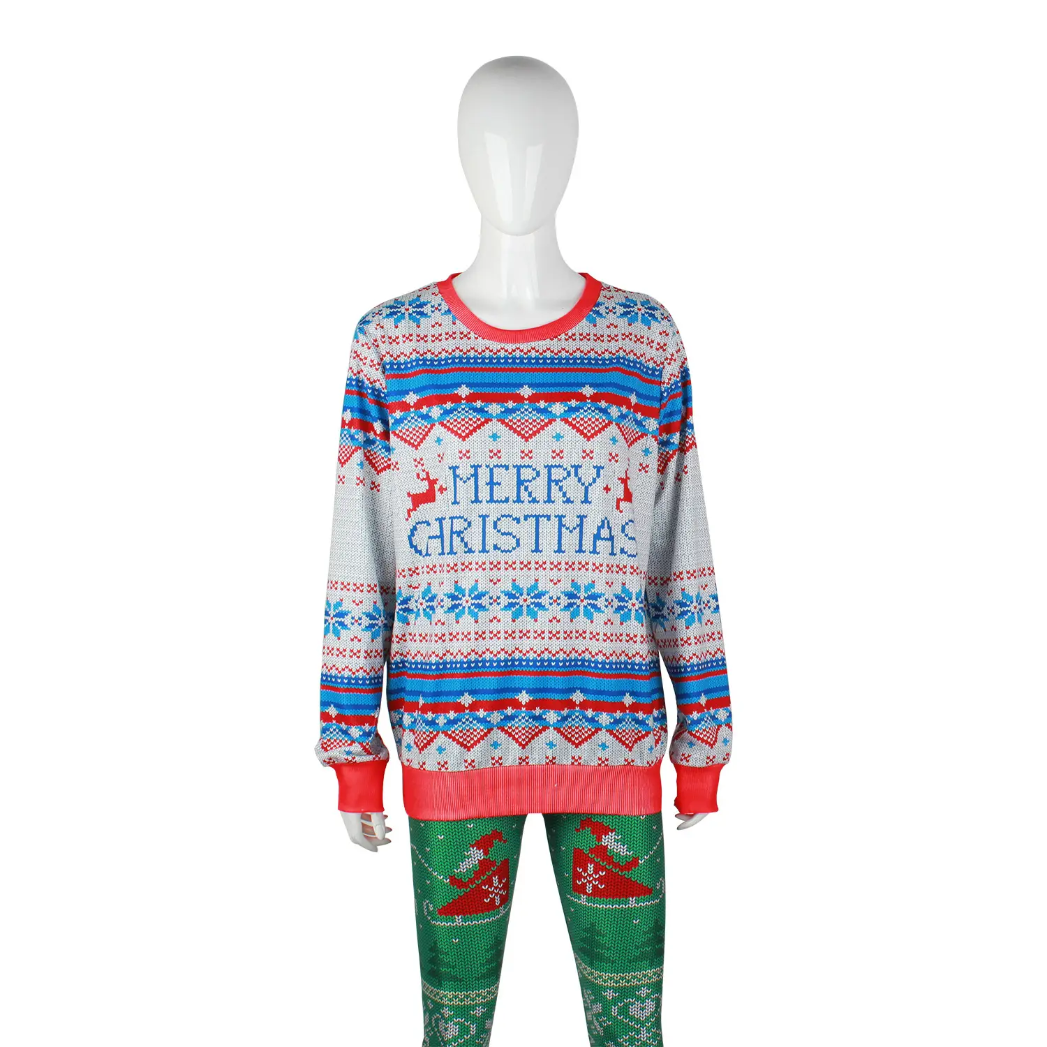 2024 Women's Digital Printed Christmas Sweatshirt Round Neck