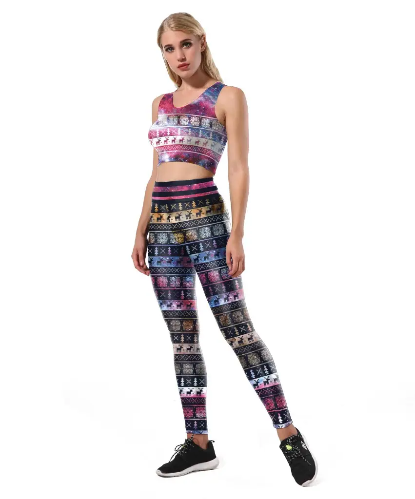 Digital Printed Starry Sky Snowflake Set Skirts Set