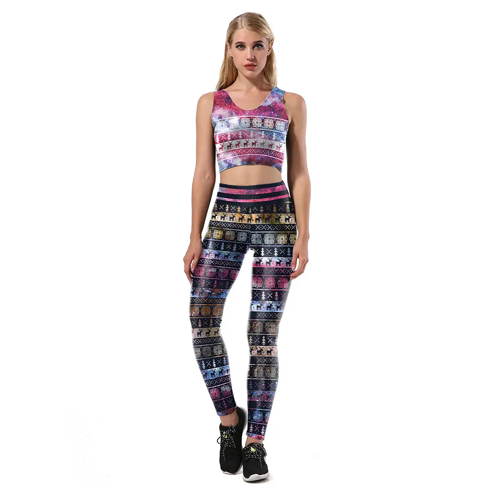 Digital Printed Starry Sky Snowflake Set Skirts Set