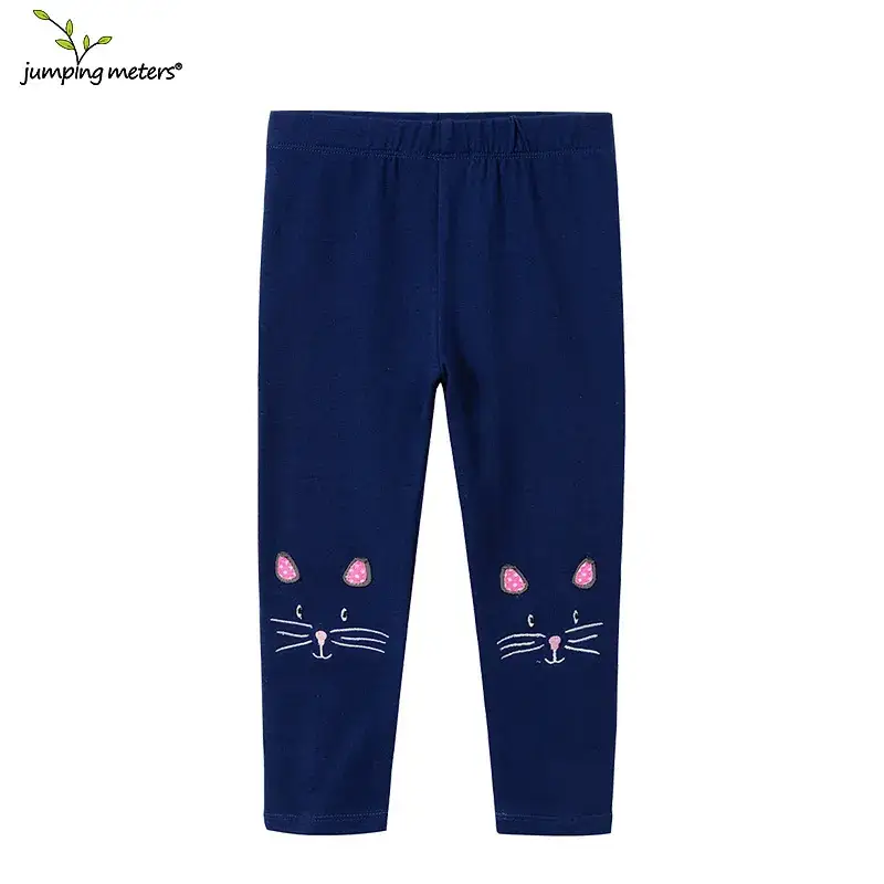 Cat Print Baby Girl Leggings Blue Spring Autumn - Image 3