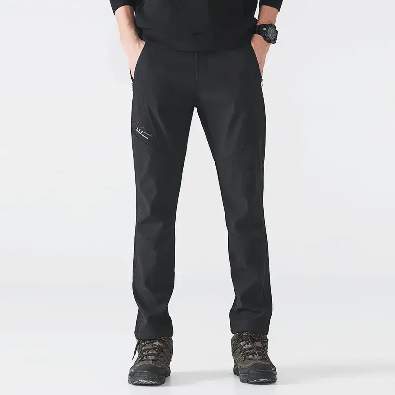 Men Black Fleece Lined Waterproof Ski Pants - Image 7