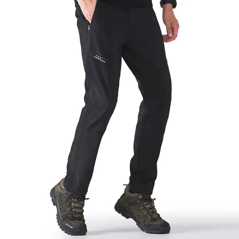 Men Black Fleece Lined Waterproof Ski Pants - Image 8