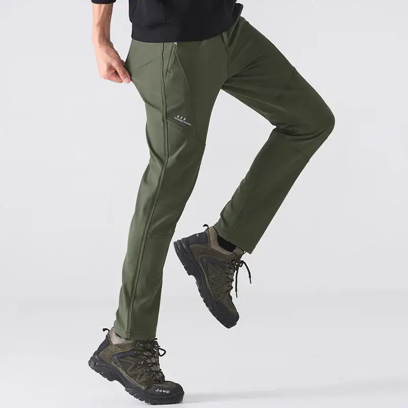 Men Black Fleece Lined Waterproof Ski Pants - Image 2