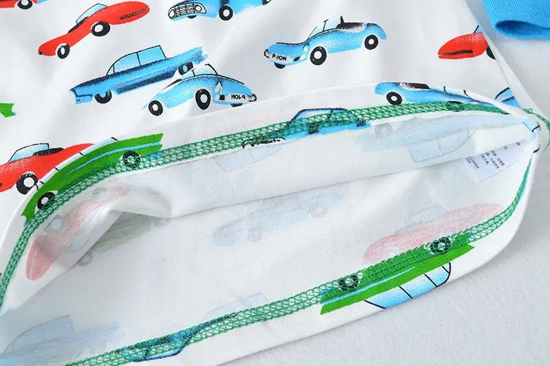 Autumn New Boys T-Shirt Red Blue Car Print