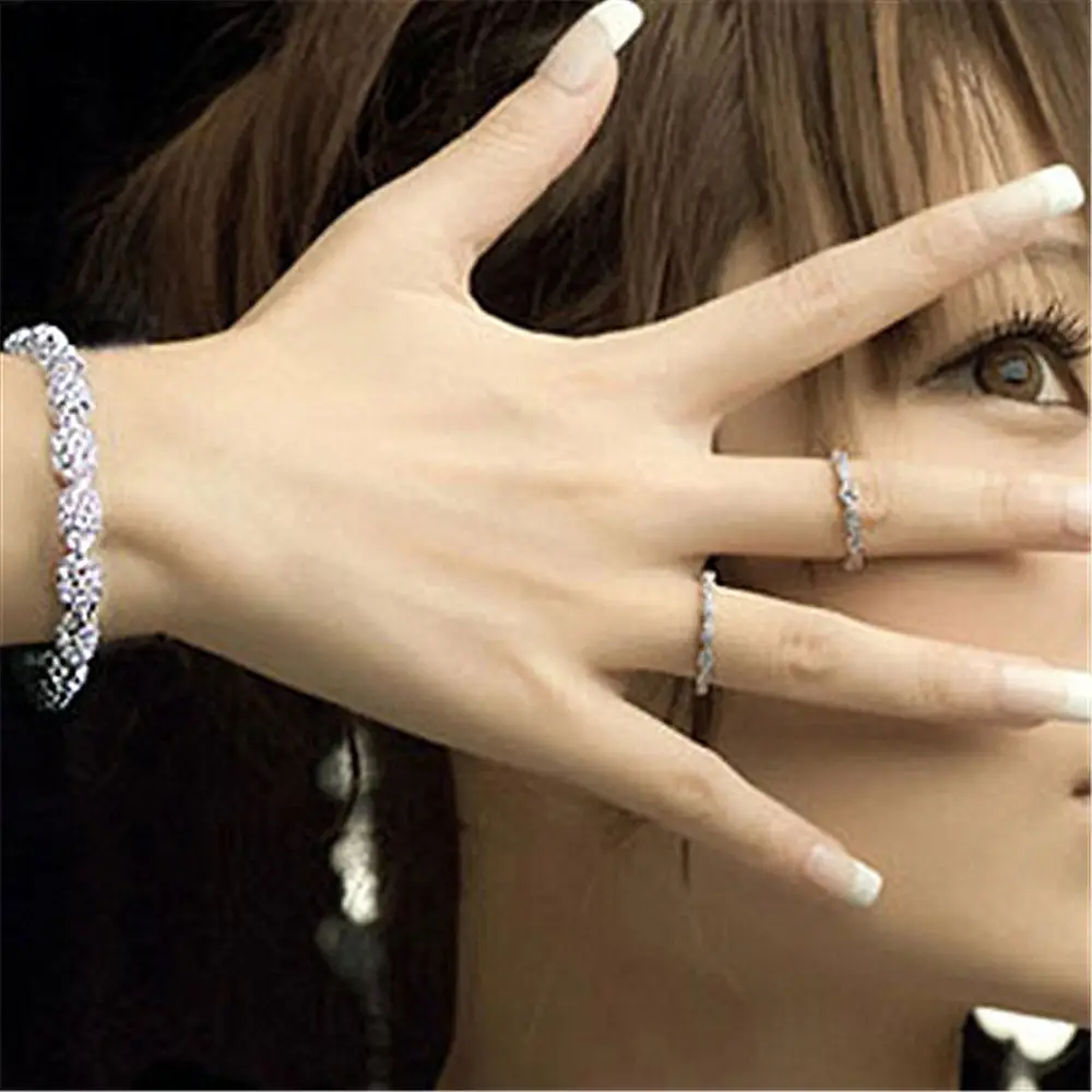 Silver Lace Bracelet 19cm Extension Chain - Image 2