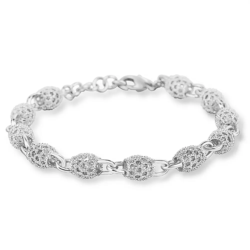 Silver Lace Bracelet 19cm Extension Chain - Image 5