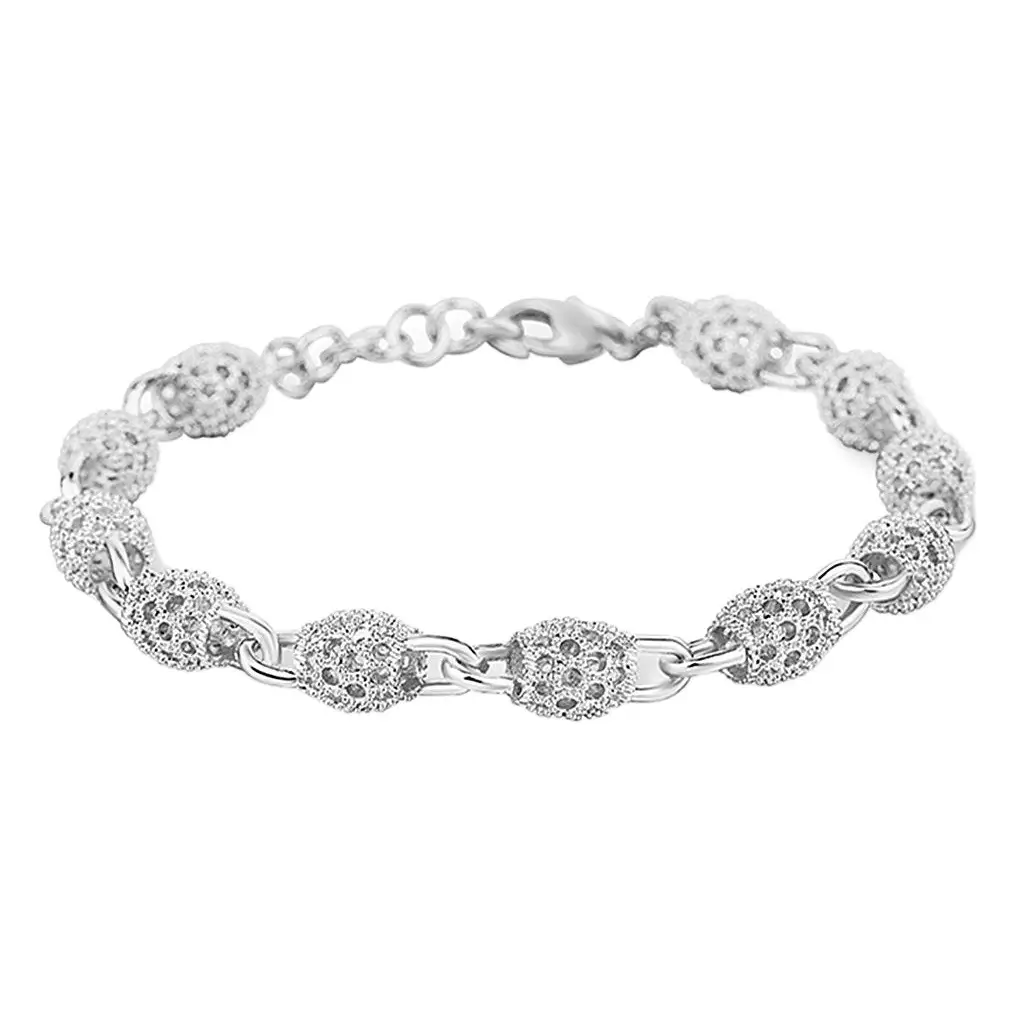 Silver Lace Bracelet 19cm Extension Chain