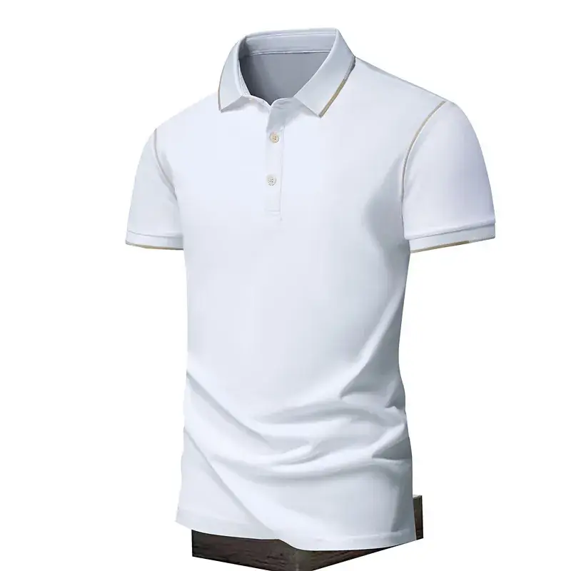 Men's Green Polo Shirt with Black Trim - Image 49